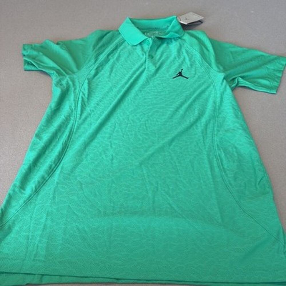 Nike Air Jordan Dri-Fit ADV Golf Polo Lucky Green Mens Size M DZ0548-310